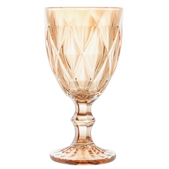 Jogo 6 taças 320ml Diamond Âmbar metalizado vidro